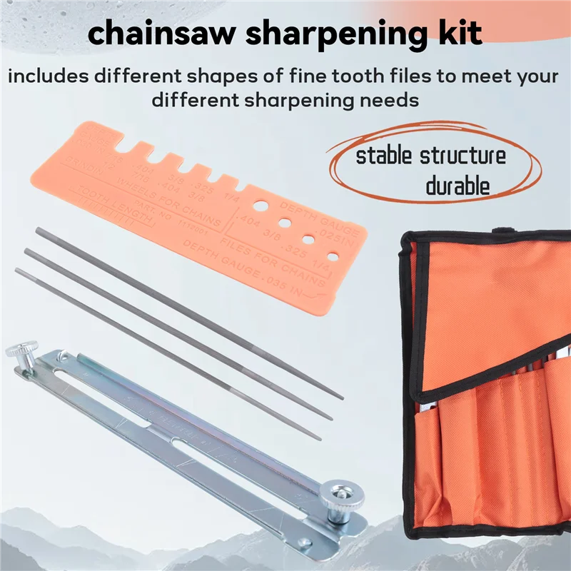 

【Superdeals】10Pcs Chainsaw Sharpener File Kit,Wood Handle,Files,Depth Gauge,Round Files,Filing Guide For Sharpening Chain Saw Bl
