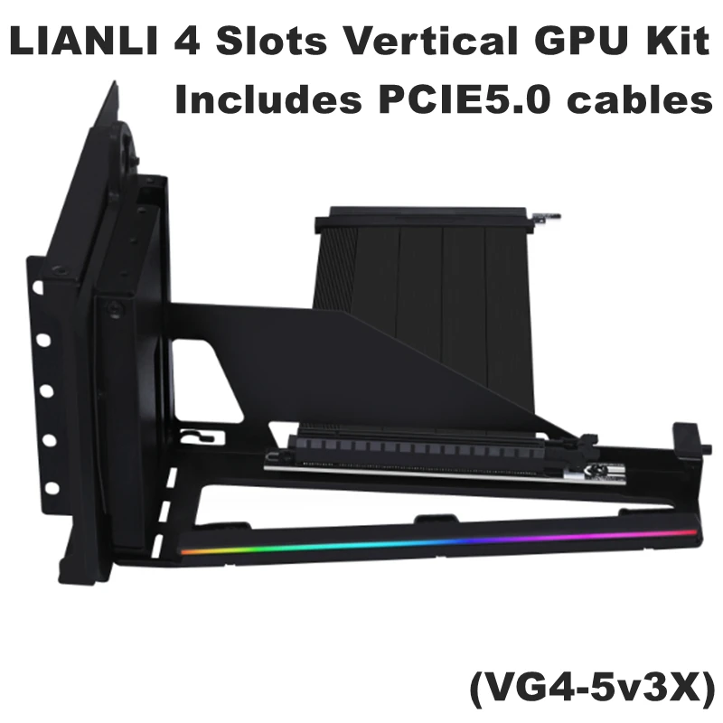 منتج جديد LIANLI 4 فتحات مجموعة وحدة معالجة الرسومات العمودية (VG4-5v3) قوس عمودي لبطاقة الرسومات، بما في ذلك كابل بطاقة الرسومات PCIE5.0. #2