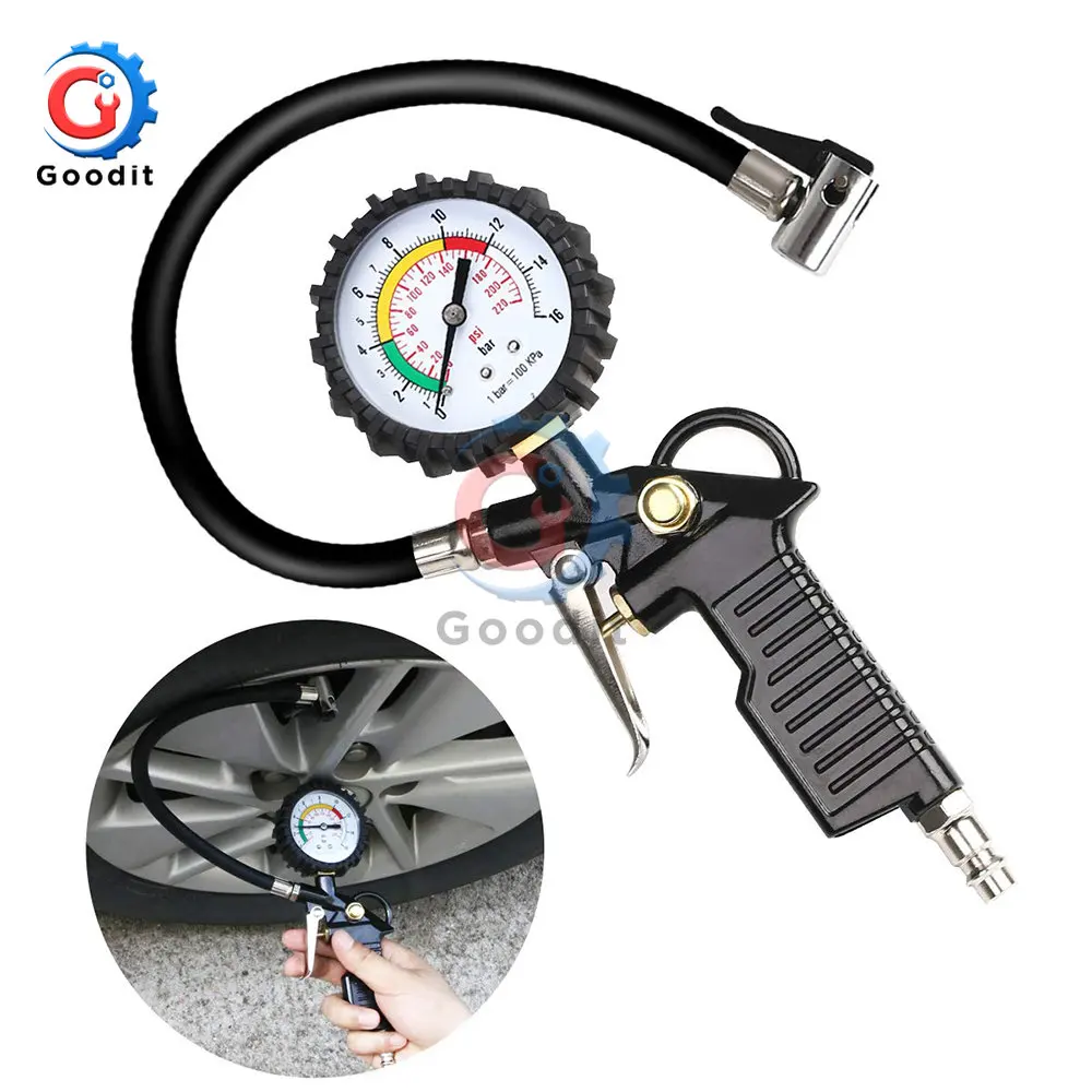 Tire Pressure Tool High-precision Car Tire Inflation Gun LED LCD Luminous Display Electronic Digital Tire Pressure Gauge for Car