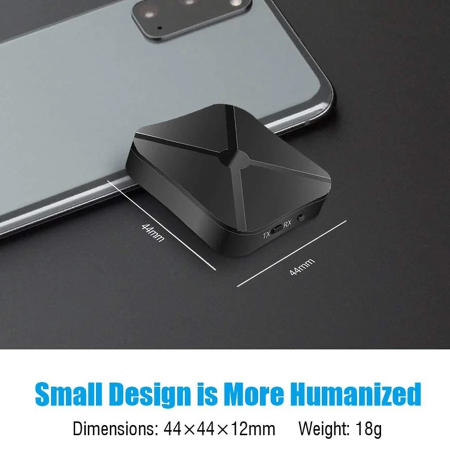 Bluetooth 5.0 Transmitter Receiver 2 in 1 Bluetooth Adapter 3.5 mm Jack for Simultaneous Use of Tx and Rx 2 Devices