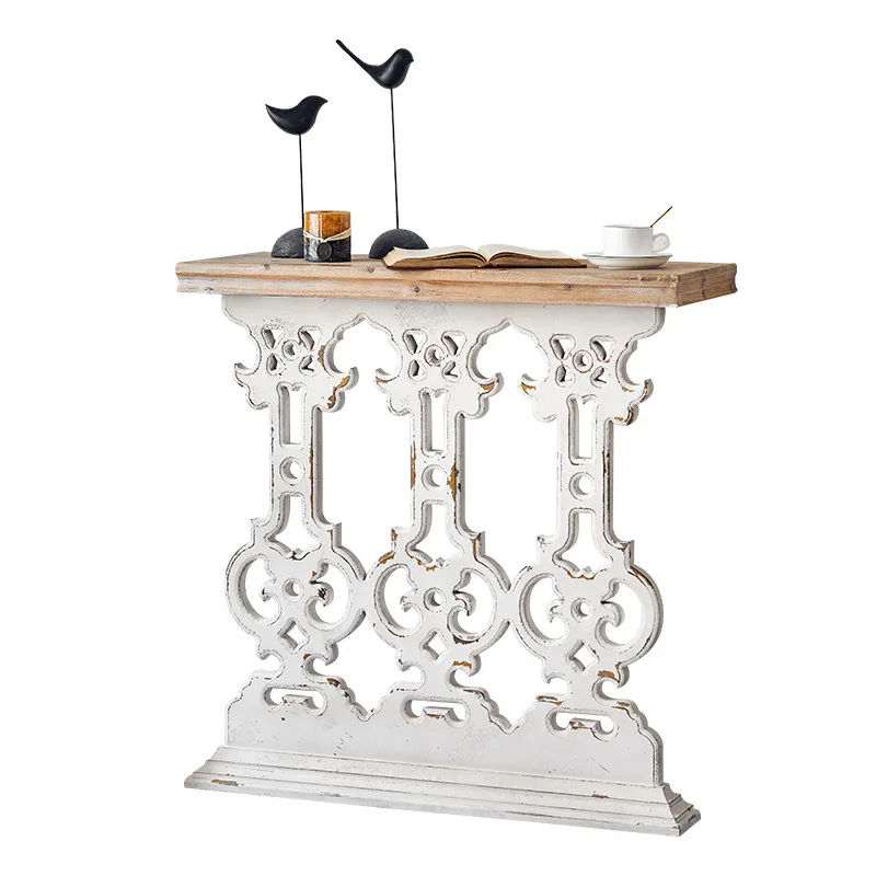 &American retro entrance rack creative carving small entrance terrace old bar case corridor side table decoration rack
