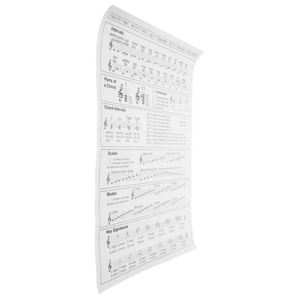 

Harp Chord Diagram Chart Poster Saxophone Finger Small Paper Portable Beginner for