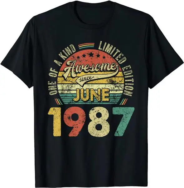 Awesome Since June 1987 34th Bday Decorations 34 Years Old T-Shirt