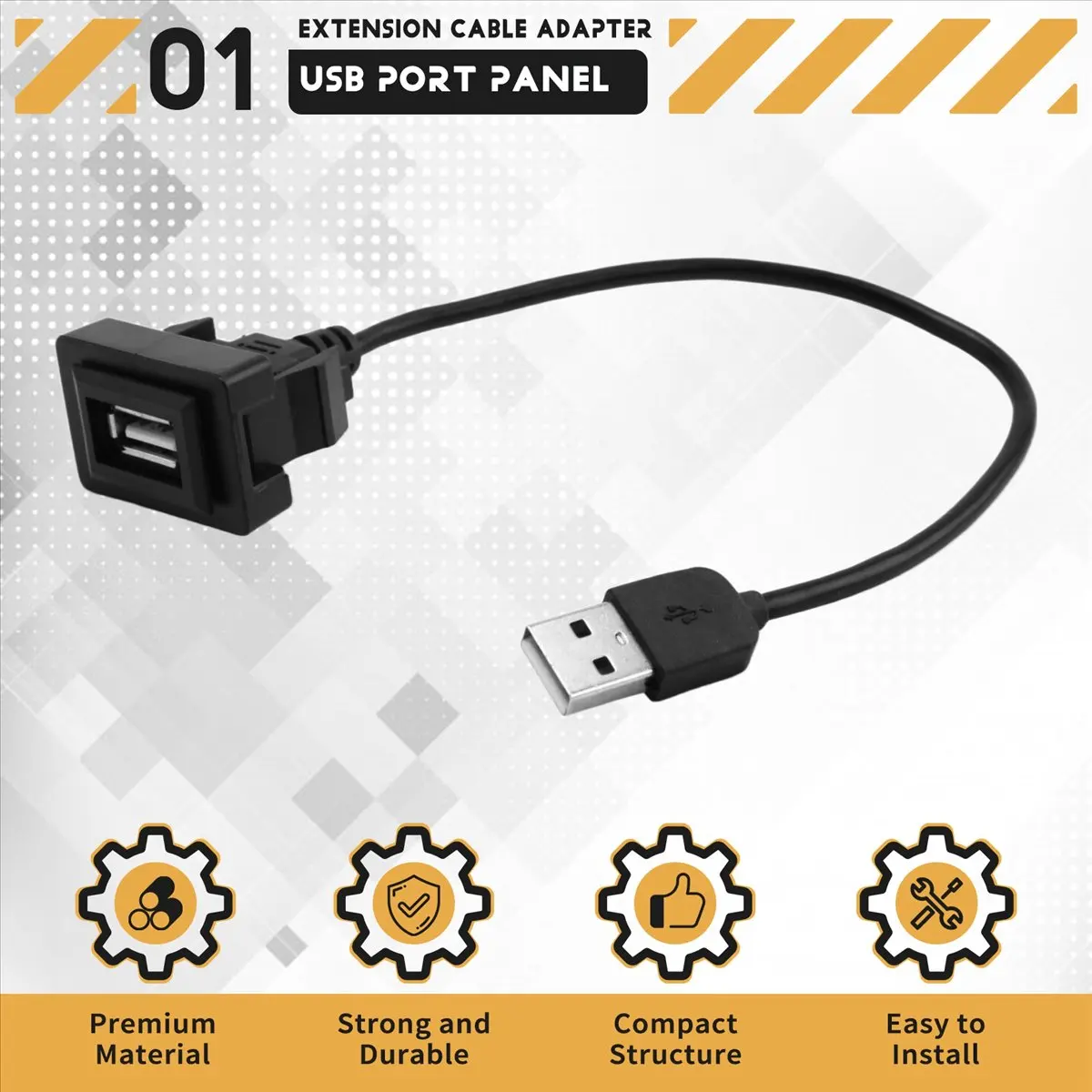 #64L (Black)For Toyota Current Outlet USB Socket 2.0 Port Extension Cable Adapter,Automotive Parts & Accessories
