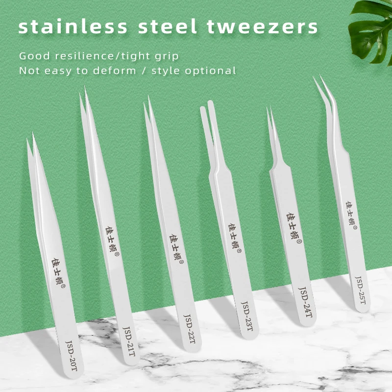 

Hot sell Precision Stainless Steel Tweezers For Electronic Cell Phone Repair Tools Precision Straight Curved Tip for Electronics