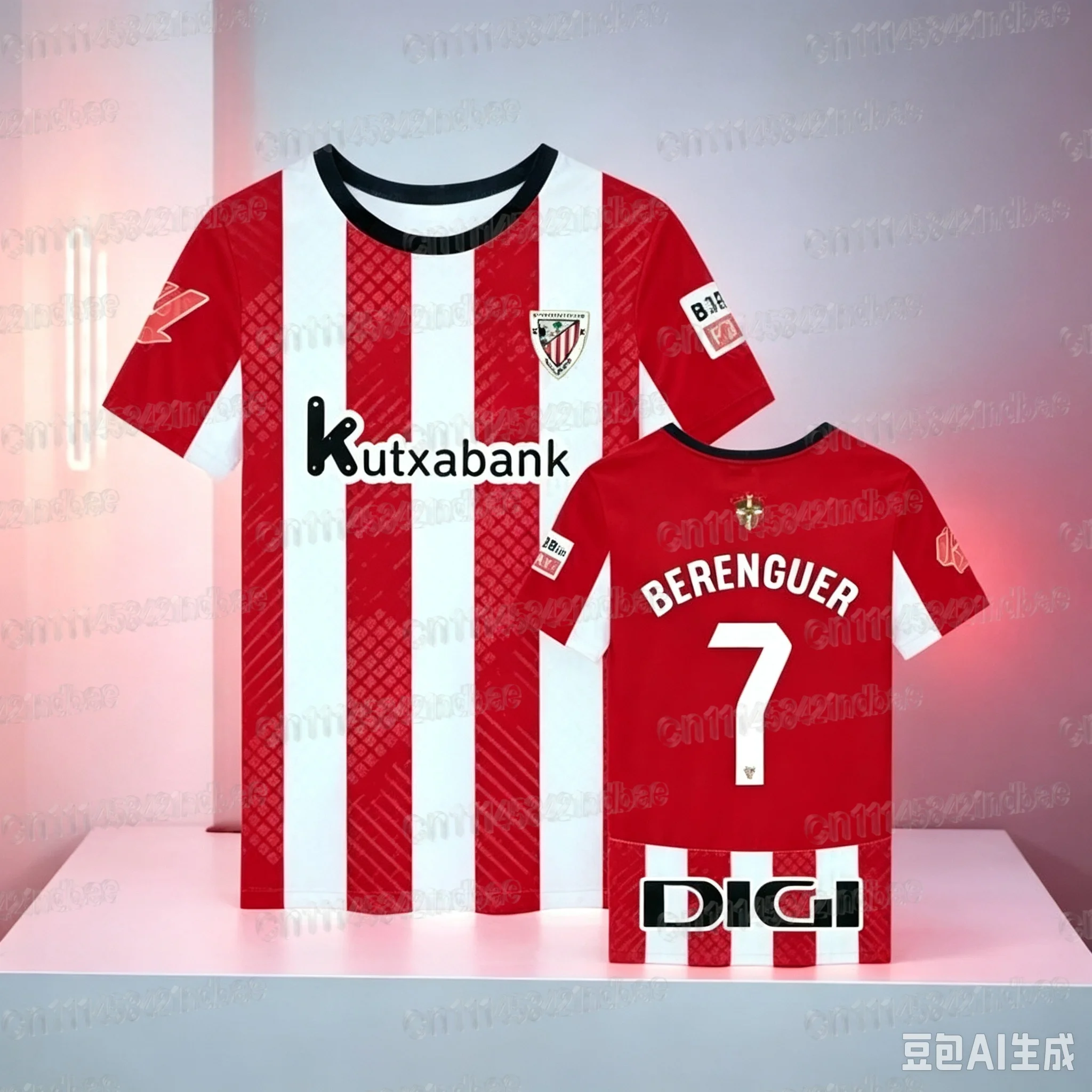 Heiß begehrtes Fußball-T-Shirt im spanischen BILBAO-Stil, 3D-gedruckt, atmungsaktiv, modisch, kurzärmelig, für den täglichen Gebrauch, auch als Familienoutfit geeignet. – Detail 9