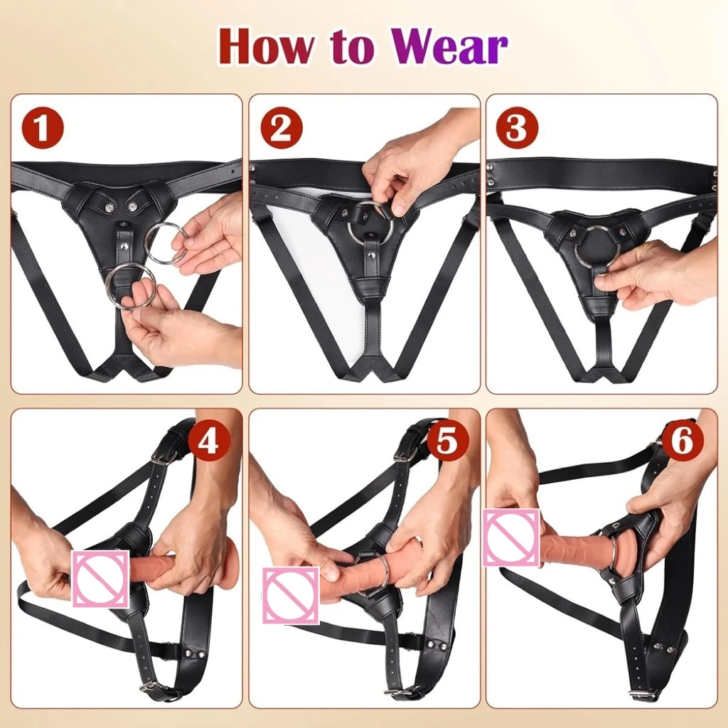Strapon Dildo Harness Wearable Dildos Pants Underwear BDSM Pegging Erotic Adult Sex Toys for Women Men Couples Lesbian view 6