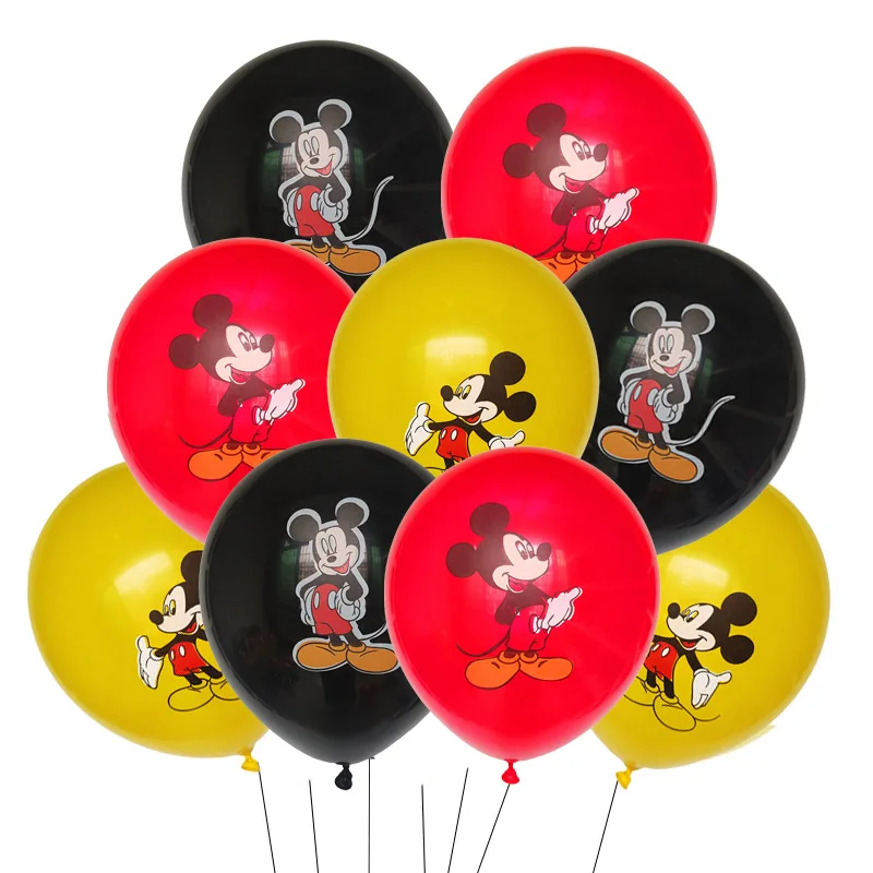 

10pcs 12Inch Mickey Mouse Latex Balloon Party Supplies Pink Mickey Party Balloon Black Yellow Balloons for Birthday Party Decor