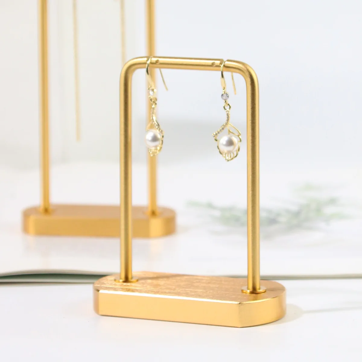 Metal Holder Finger Jewelry Earring T Bar Shelf Hanging Display Stand Ear Studs Storage Organizer Hole Rack