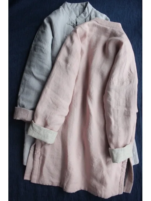 

Тонкое хлопковое льняное пальто с подкладкой Jaet средней длины на центральных пуговицах, осень-зима, свободное длинное пальто све, обычное тонкое женское пальто