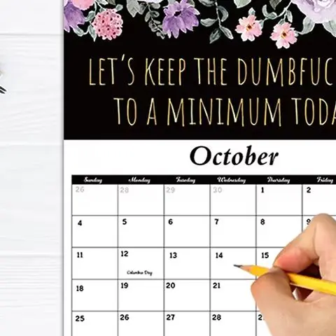 

2026 Wall Calendar For Tired- Women Funny 2026 Calendar Monthly Calendar With Hook White Elephant Gag Gift For Women