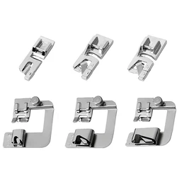 6 PCS/Set Narrow Rolled Hem Foot Rolled Hem Presser Feet For Singer Brother Domestic Sewing Machine Accessories