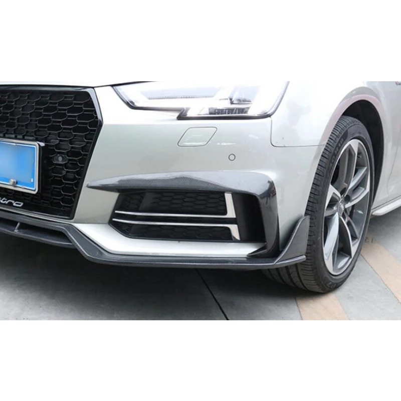 Carbon fiber Car Bumpers Front Splitters Rear Bumper Spoiler For Audi A4 A4L B9 Sports 2017-2019 A4 Front Canards