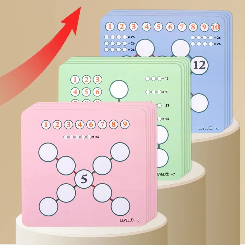 생각력 훈련 게임 어린이용 나무 수학 차트 장난감 조기 교육 인지 학습 숫자 인식 교육