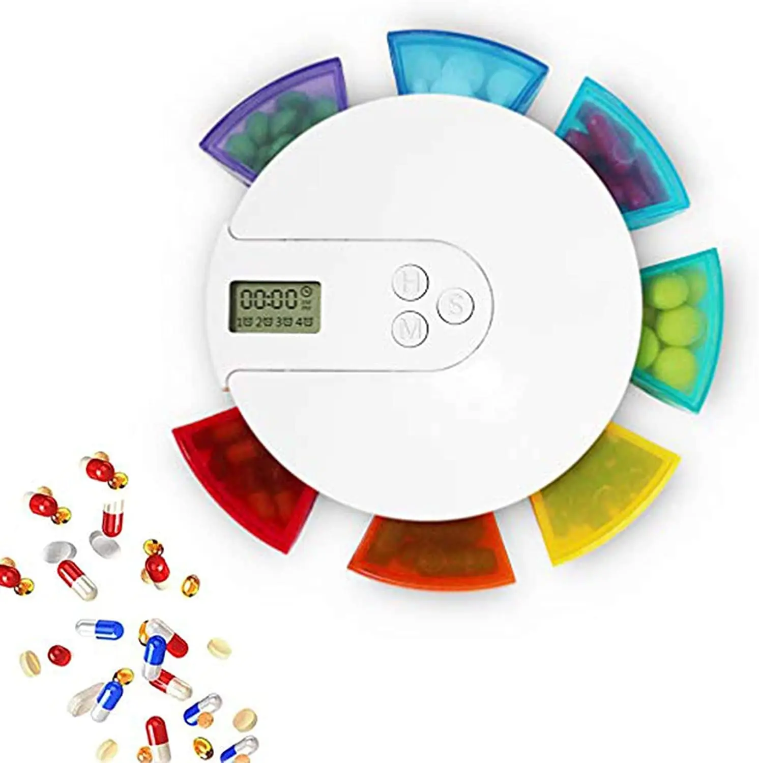7-Day Electronic Pill Box, Smart Time Reminder, Alarm Clock, Digital Timer, Alarm, Convenient Travel Pill Box Organization