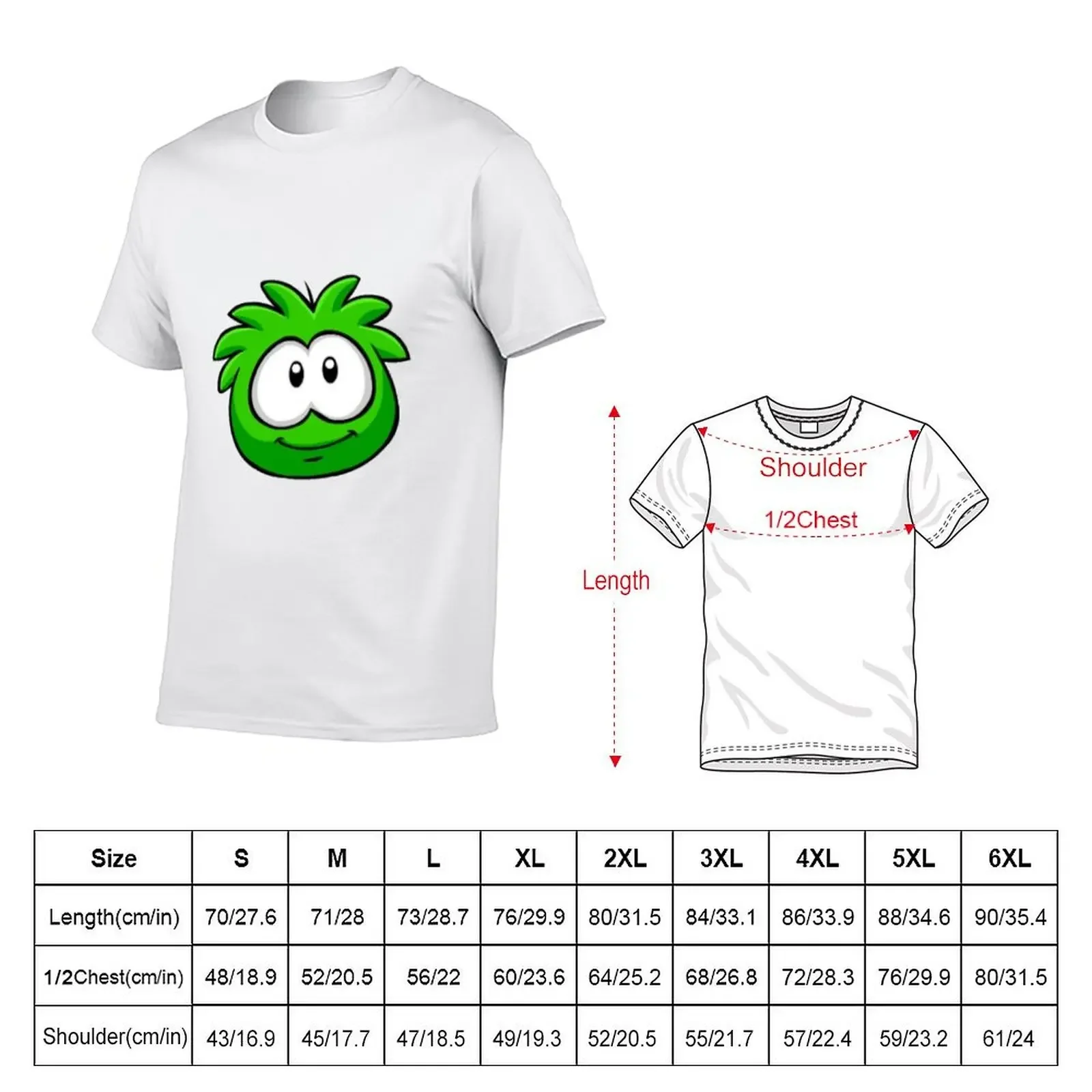 Green Puffle T-Shirt cotton graphic tees customs design your own Short sleeve tee shirts graphic mens cotton t shirts