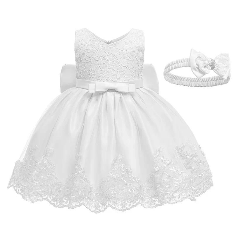 Baby Girl Christmas Dress Birthday Party Princess Dresses Cute New Kids Evening Costume  Wedding Dresses With Bow
