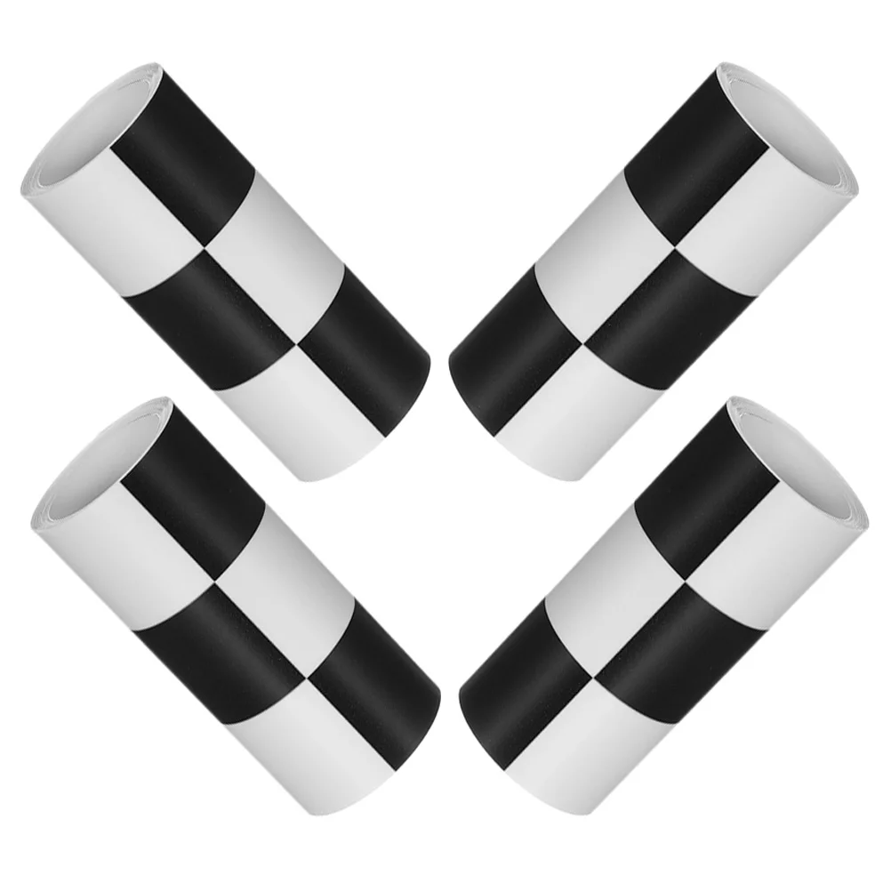 Waterproof Checkered Flag Peel and Stick Wallpaper 4 Rolls Black White Paper for Bathroom Easy Installation
