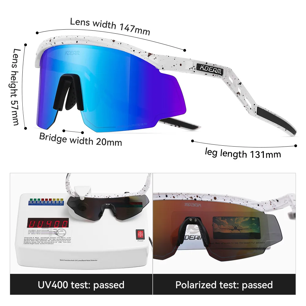 2025 KDEAM New TR90 Polarized Riding Sunglasses for Men Women Ultra Light UV400 Outdoor Sports Fishing Hiking Windproof Glasses