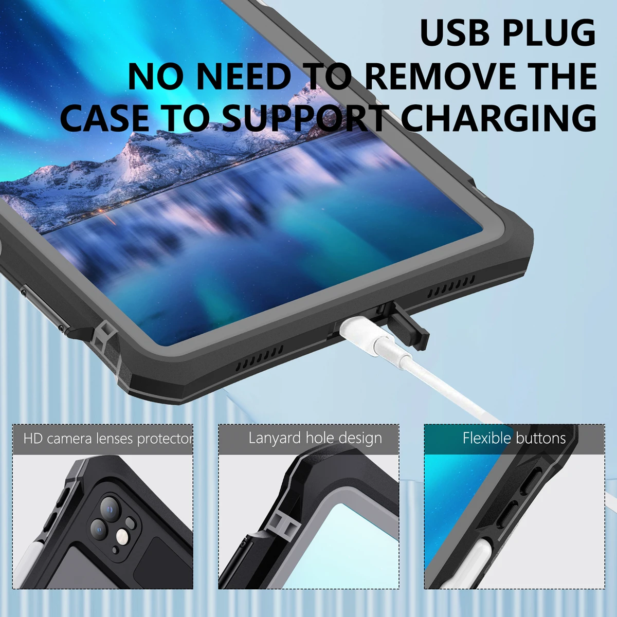 IP68 wodoodporne etui do iPad Pro 11 2024 M4 Air 11 Air 6 5 4 Mini 6 pyłoszczelne etui ochronne na iPad 9.7 10 10.2 10.5 — zdjęcie produktu 5