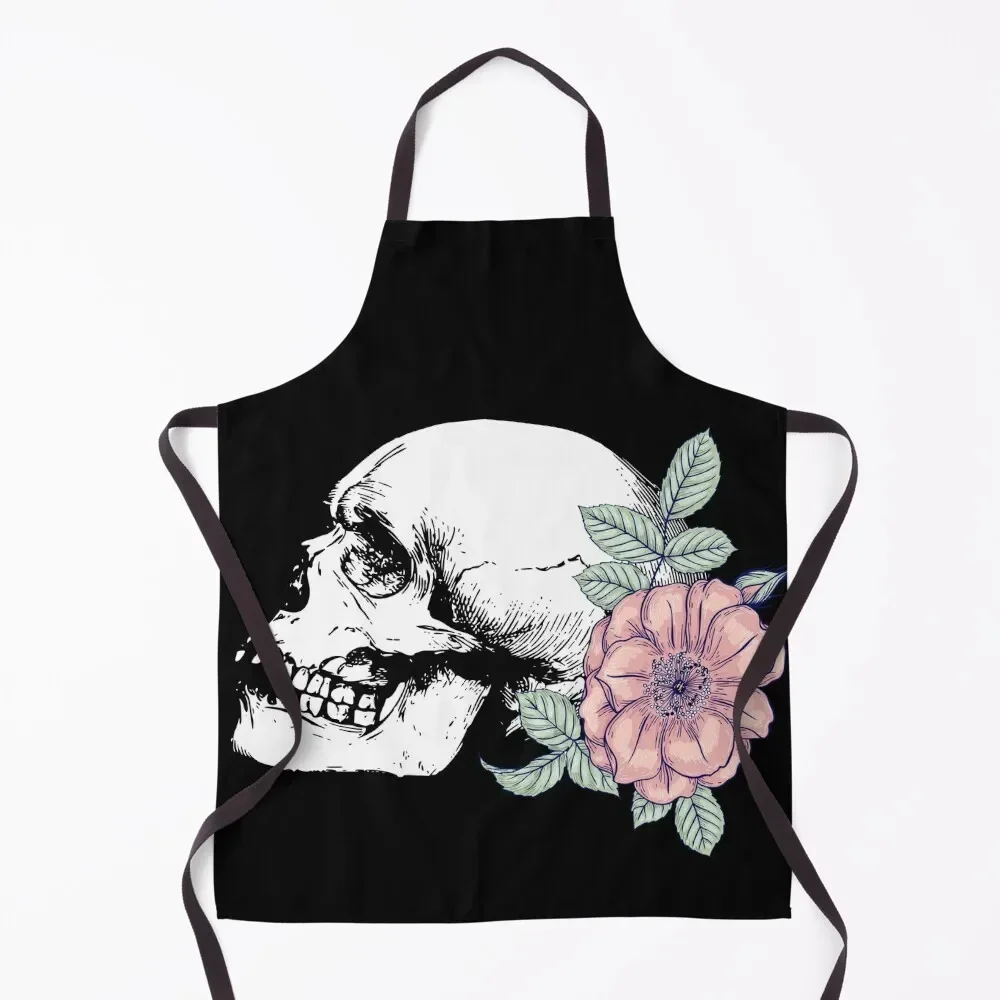 

Floral Skull Apron Barber Home Utensils Kitchen Items For Home Household Items Apron