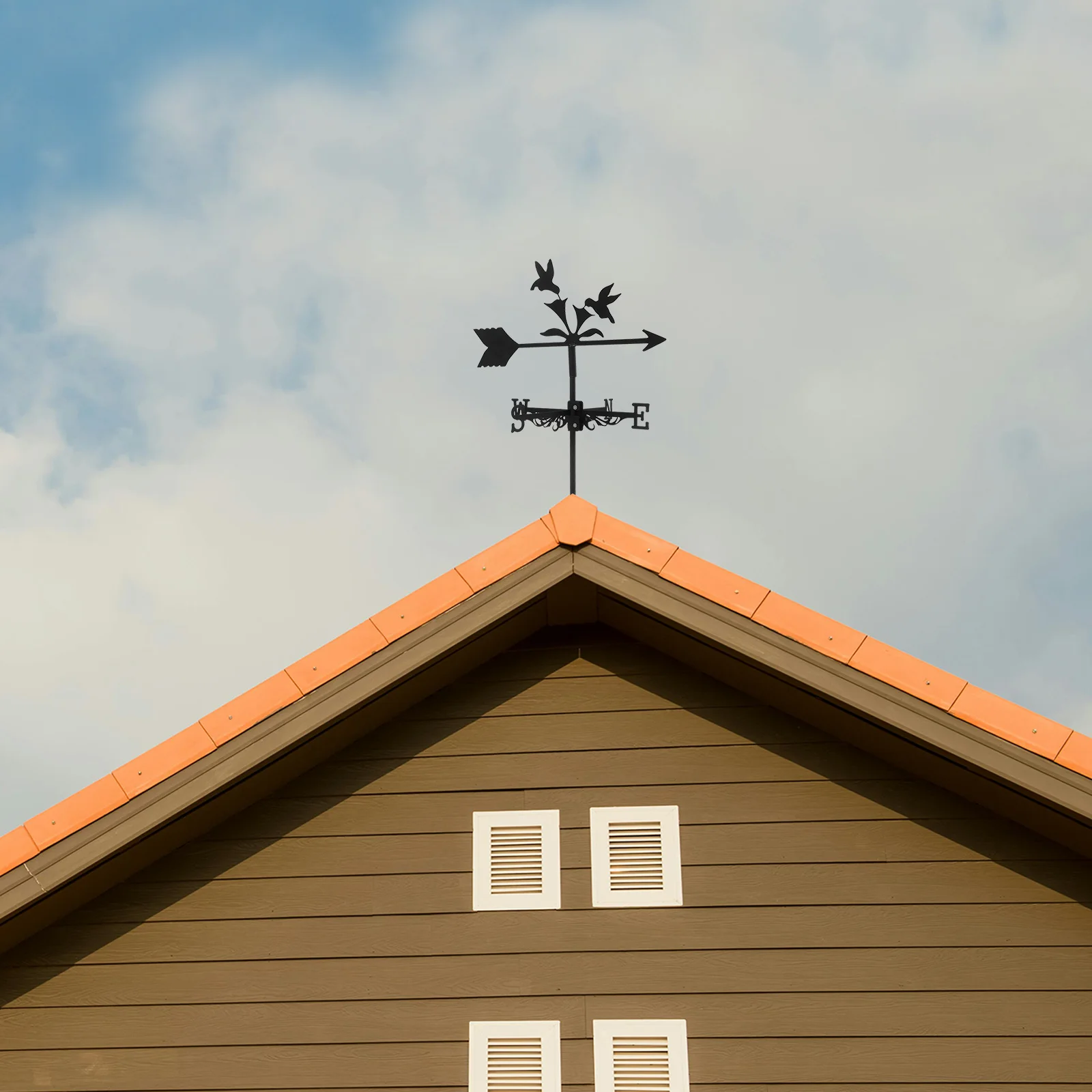 

Vintage Iron Weathervane Direction Indicator Decorative Weather Vane Durable Metal Lawn Ground Insert For