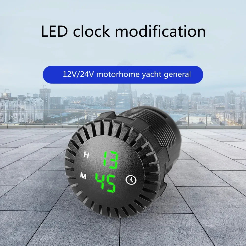 

Waterproof Durable12V/24V LED Display Panel Electronic Clock Automotive Car Motorcycle 24hours Touch Digital Clock