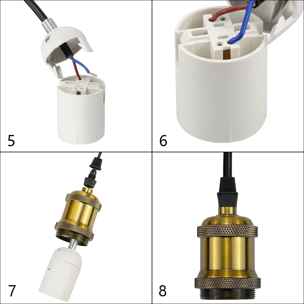 E26 E27 portalampada Vintage Edison portalampada a sospensione di ricambio portalampada a sospensione retrò antico per portalampada industriale