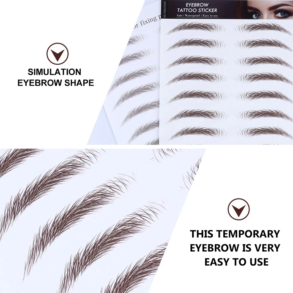 

5 Pcs Waterproof Stickers Artificial Eyebrow Makeup Tool Temporary Tattoos Transfer Paper Imitation Stencils