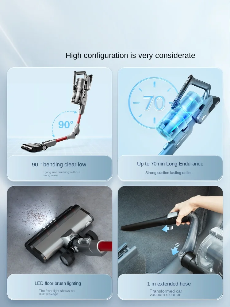 Midea Q8 PRO handheld wireless vacuum cleaner Powerful household appliances large suction suction towing machine