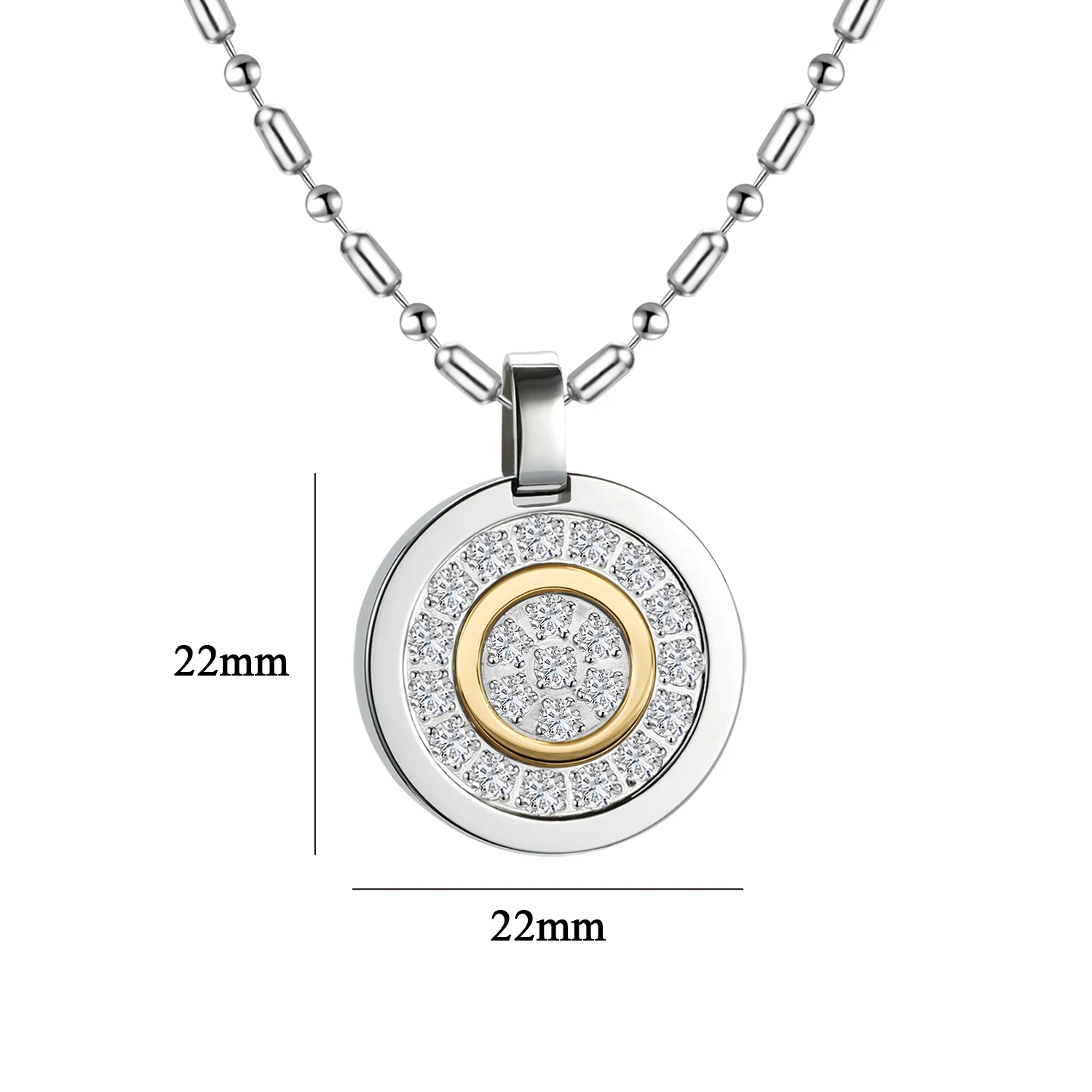Energie-Halsketten für Frauen Edelstahl-Schmuck Charms Zirkon-Anhänger für Männer mit Lavasteinen zur Stressreduzierung und Angstlinderung – Detail 1
