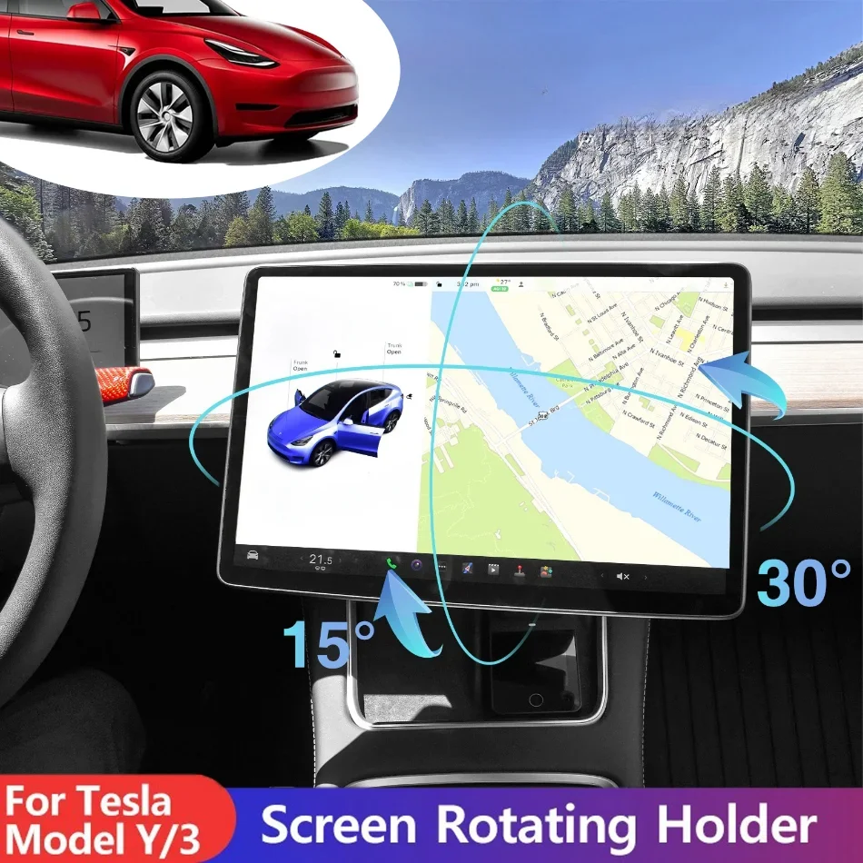 GPS Bracket Navigation Screen Rotation Bracket for Tesla Model 3 Y Highland Center Control Four-Way Rotation Auto Accessories