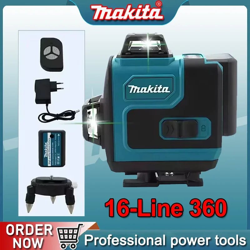 

Makita High-Precision 16-Line 360 Horizontal Vertical Cross Level Green Light Laser High-Precision Wall-Mounted Portable Tool