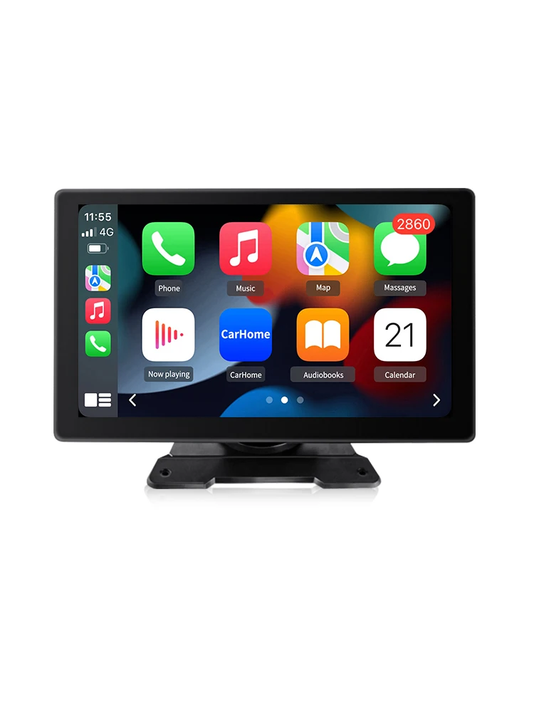 Junsun 7-calowy Przenośny Ekran Dotykowy Carplay dla Apple Android Auto Radio Samochodowe Multimedialny Odtwarzacz Wideo Bluetooth FM AUX GPS — 2