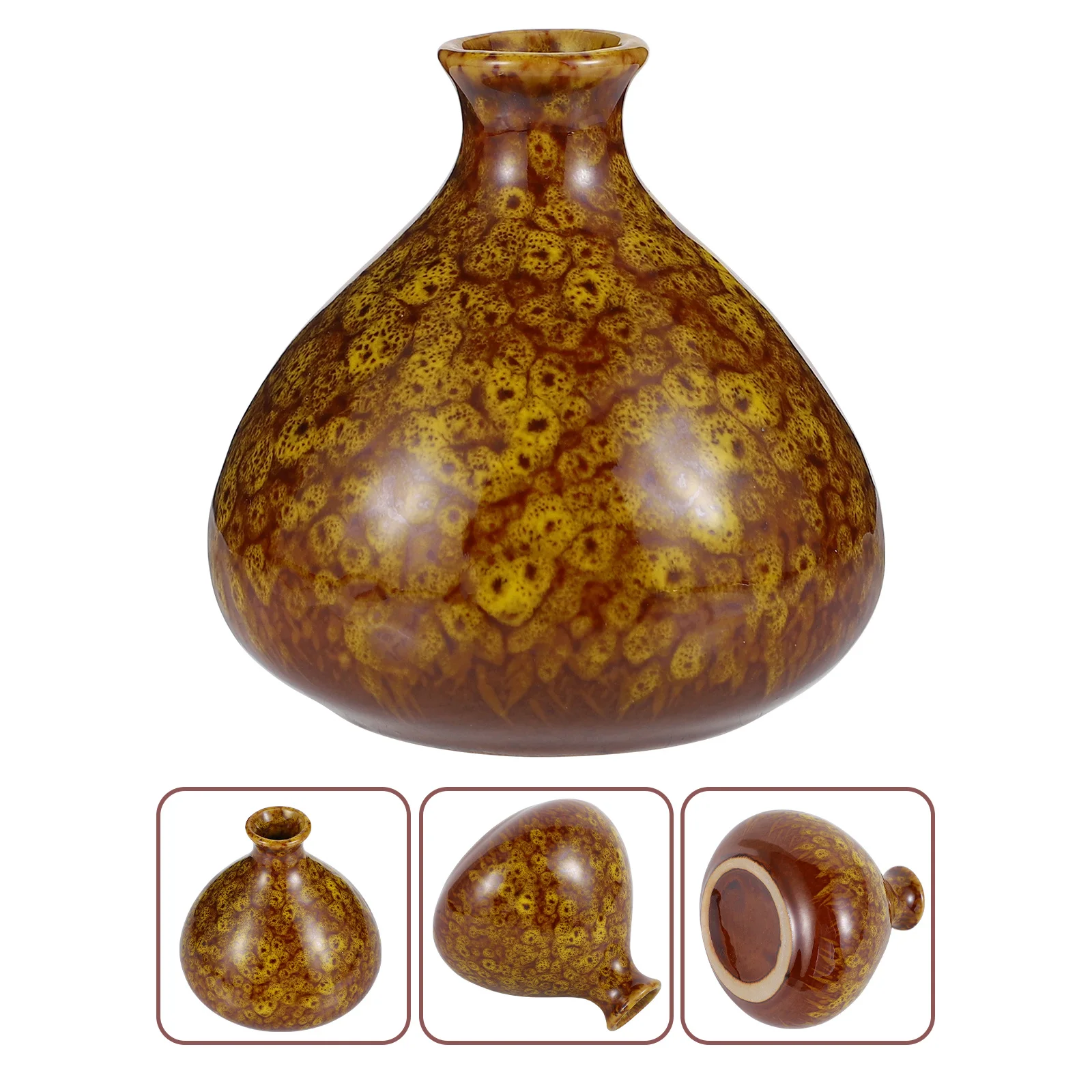 

1Pcs Ceramic Kiln Change Small Artistic Vase Flower Arrange Vase for Home Office Decorative Floral Holder