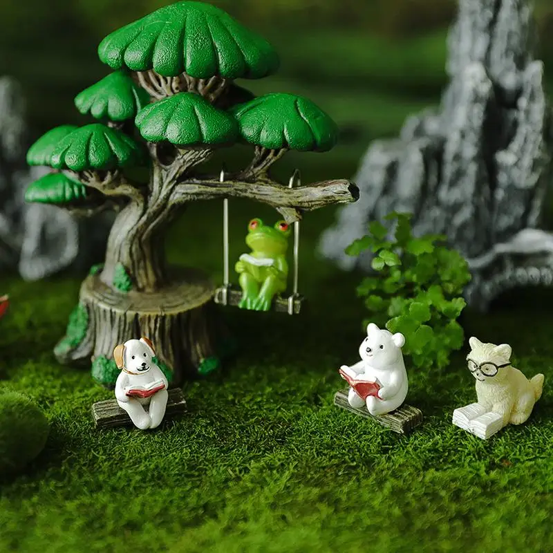 Resin Funny Frog Figurines Hangings Decoration For Garden Aquarium Garden Decor