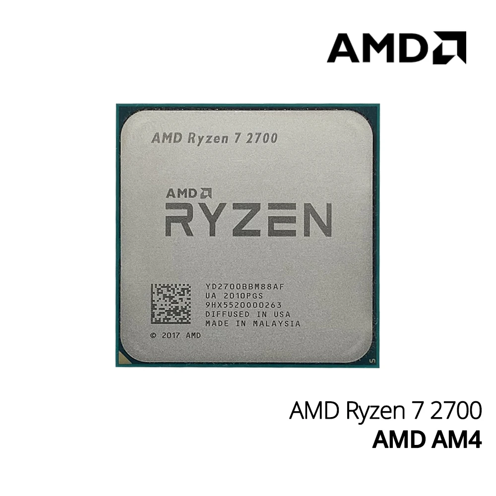 AMD Ryzen 7 2700 R7 2700 3.2 GHz Eight-Core Sinteen-Thread 16M 65W CPU Processor YD2700BBM88AF Socket AM4