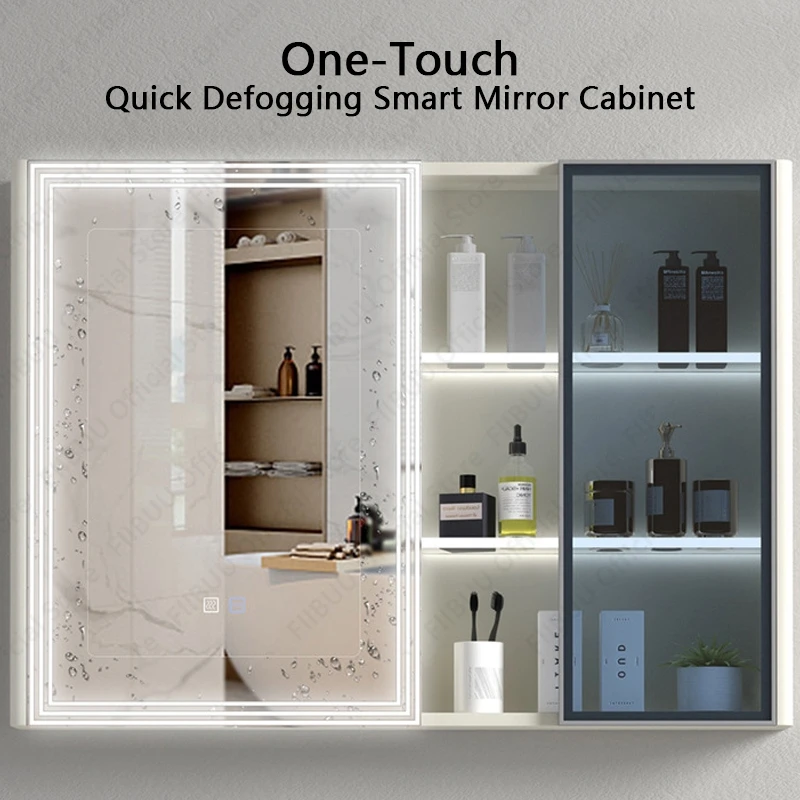 Современный туалетный столик для ванной комнаты со встроенной керамической раковиной, комбинированный настенный плавающий зеркальный шкаф, сливной смеситель