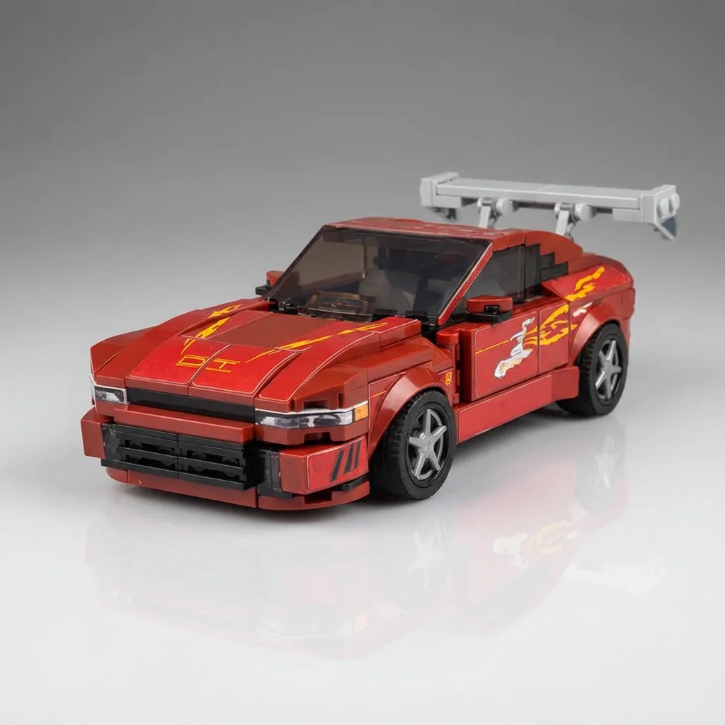 Poladeer 301Pcs Letty's 240SX Champion series Racing Car Custom Assembled Building Blocks Model Toy Ornaments Boy Holiday Gift