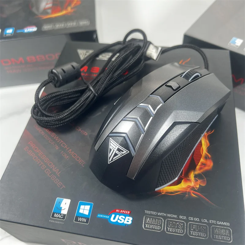 

German Wired E-sports Gaming Mouse Original Phase 3325 Optical Engine Dazzling Lighting Effect for Home Office Use Durable