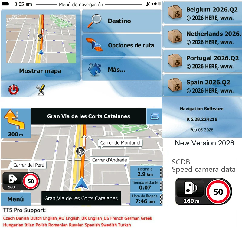 5 Inch HD GPS Portable Navigation 2026 Maps for Europe Russia Car TRUCK CAMPING Caravan Navigator Sat Nav Free Lifetime Updates