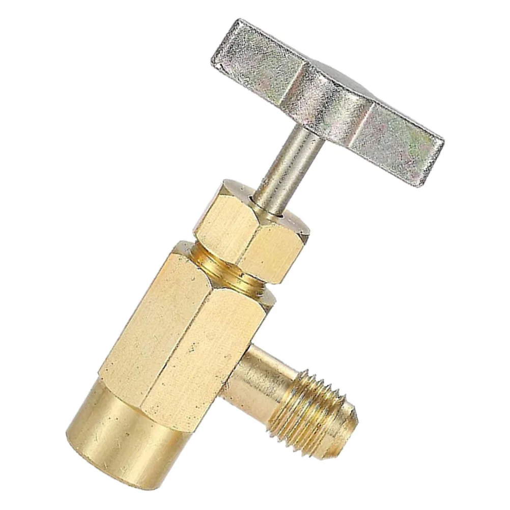 

Sturdy R134a Can Adapter Brass Fitting with Safety Check Valve for Air Conditioner Hose Connector Refrigerant Can Kit