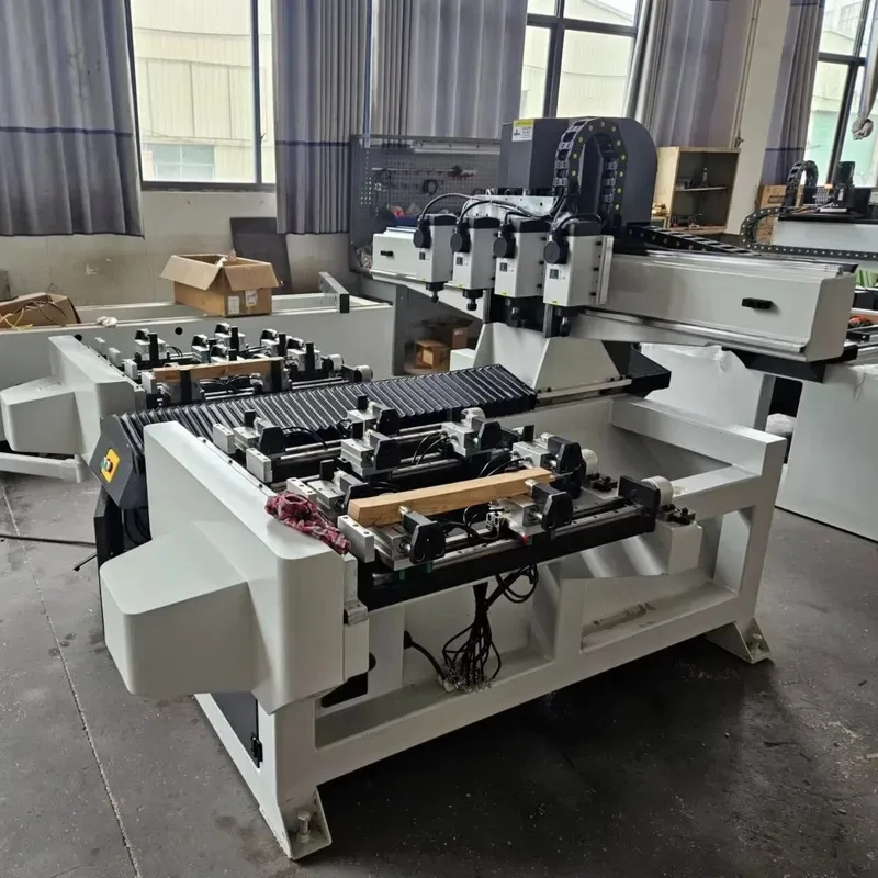 Square Tenon and Groove Machine with Turning Fixture CNC Double Process Woodworking Machinery for Furniture Making