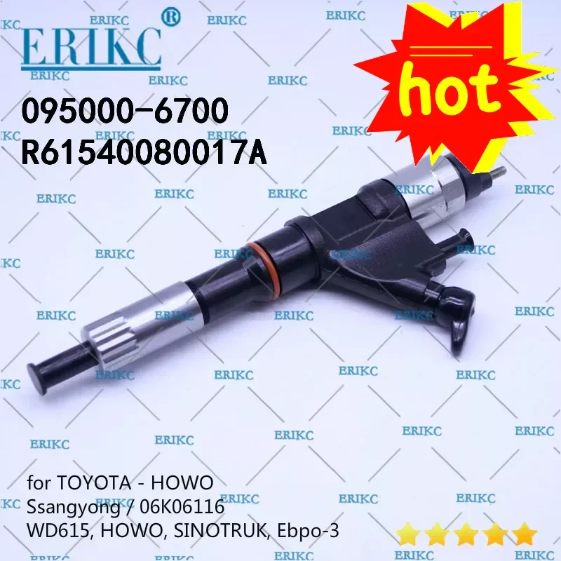 

ERIKC 095000-6700 (R61540080017A) fuel injector Nozzle 6700 diesel common rail injection 9709500-670 For Denso TOYOTA Ssangyong