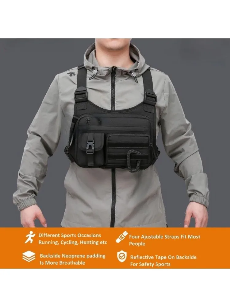 Taktische Outdoor-Brusttasche Unisex Lauf- und Fahrrad-EDC-Weste Workout-Sport-Brustpackung für Männer und Frauen