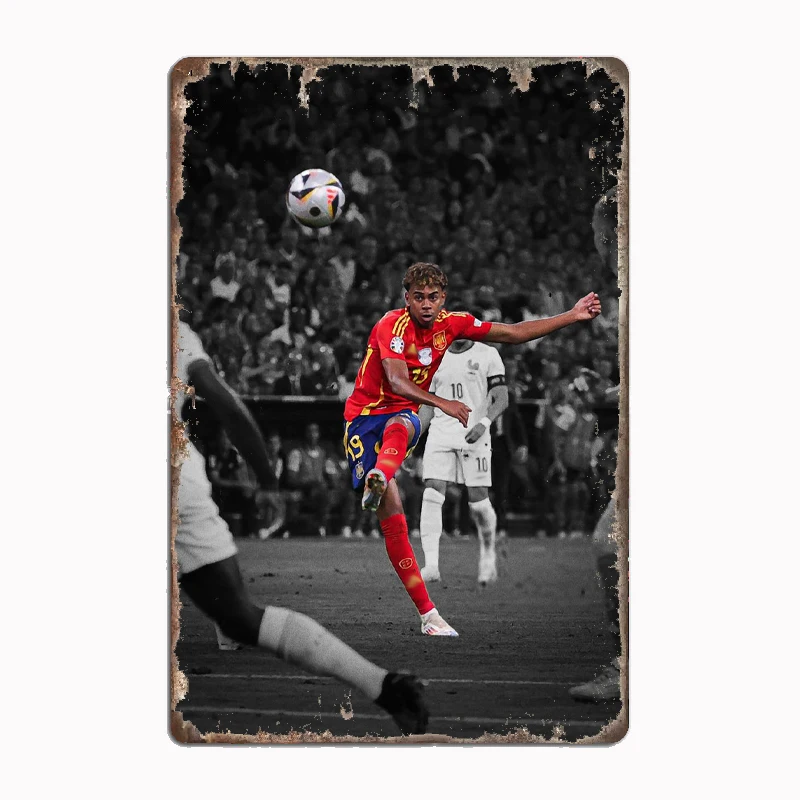 

Lamine Yamal Football Player Retro Metal Poster Sign Club Mural Wall Art Plaque Tin Sign Room Decoration Home Decor