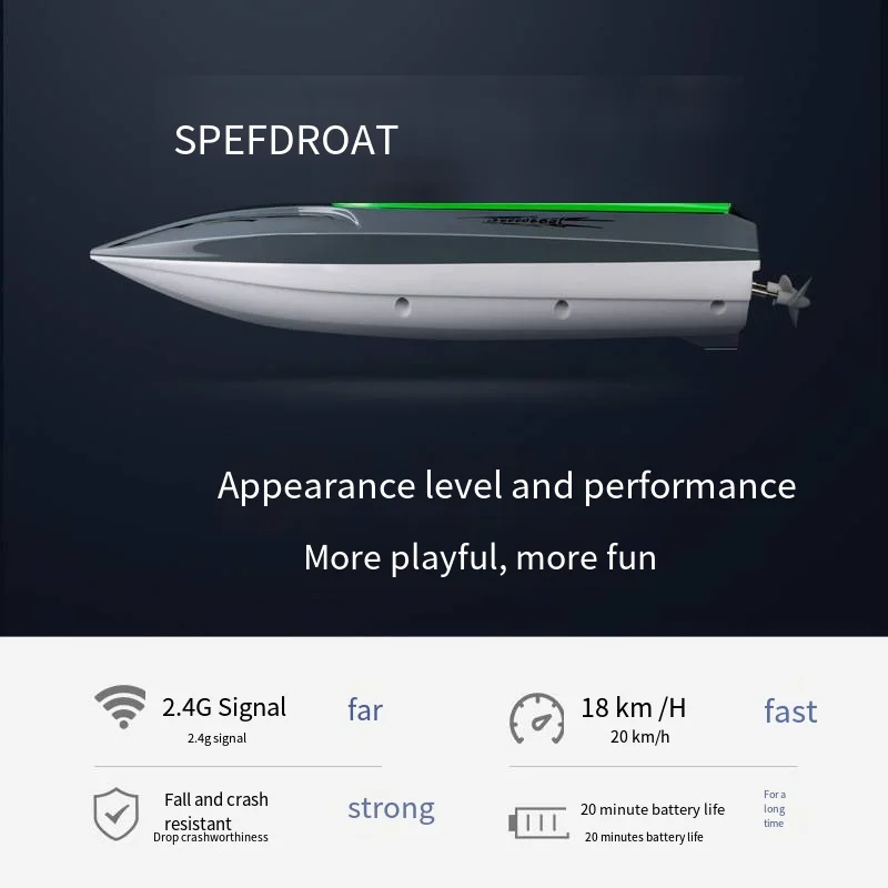 2.4G Remote Control High-Speed Boat Charging Long Endurance Speedboat Children's Racing Boat Summer Water Toys