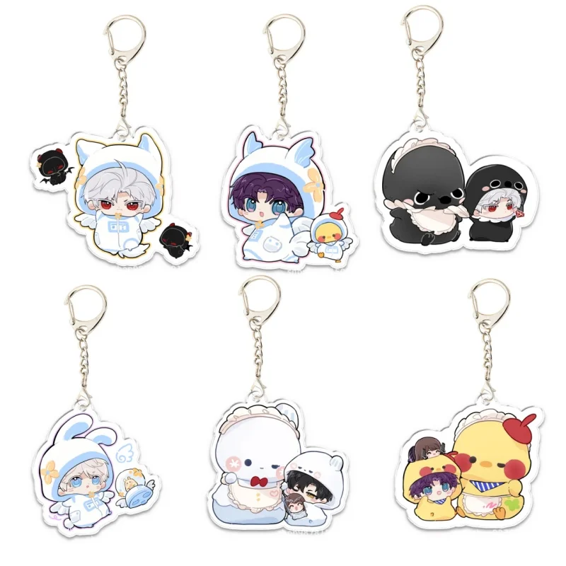 

New Anime Love and Deepspace Acrylic Keychain Xavier Zayne Rafayel Sylus keyring Brooch Figure Display Game Goods Collection