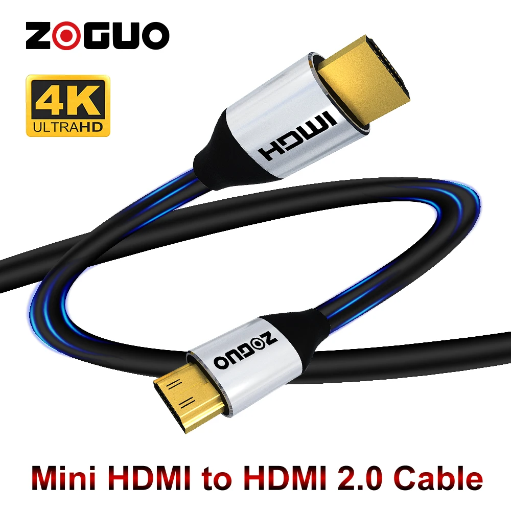 

Высокоскоростной кабель ZOGUO Mini HDMI-HDMI 2,0 4K 60 Гц 1080P 3D для планшета, видеокамеры MP4, камеры, дисплея, микро HDMI, Кабель-адаптер