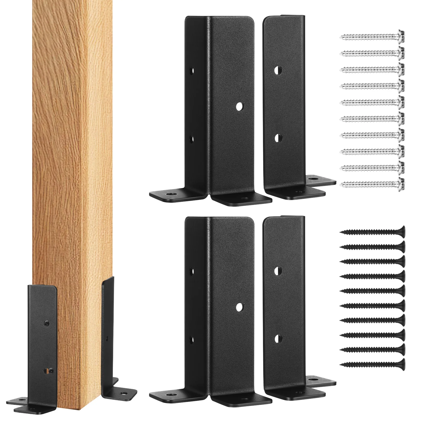 

4 Gazebo Brackets Fence Post Bracket Metal Pole Support Base Deck Railing Tie Adjustable Supports Carbon Steel Easy Installation